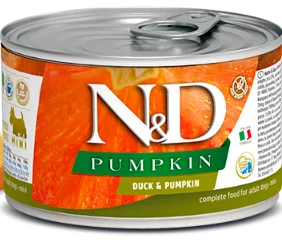 - Dog food recommendations for multi-dog householdsFarmina N&D Pumpkin & Duck Mini Wet Dog Food - 4.9 oz