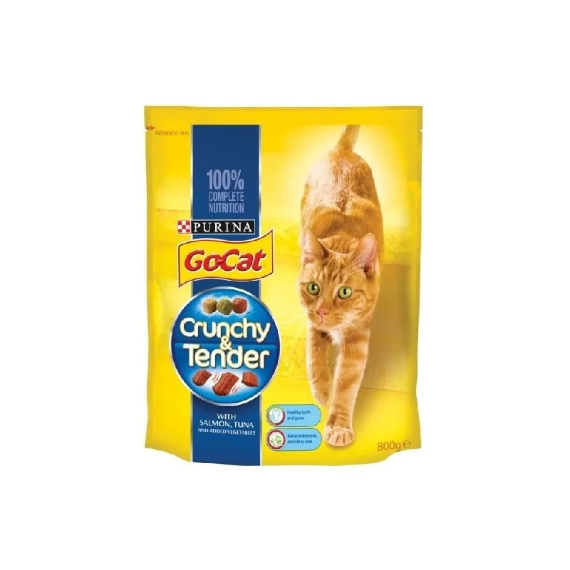    - Outdoor cat food  Go Cat Crunchy and Tender Salmon and Tuna (800g) (Pack of 2)