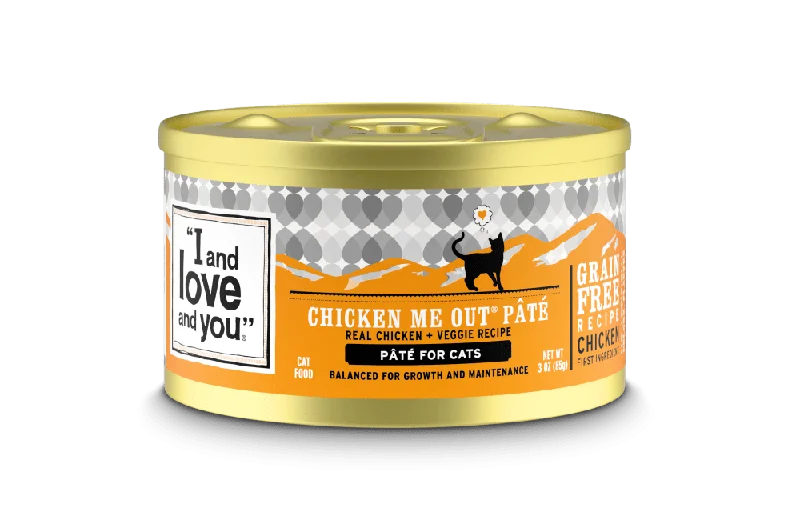    - Kitten food  I and Love and You Grain Free Chicken Me Out Recipe Canned Cat Food