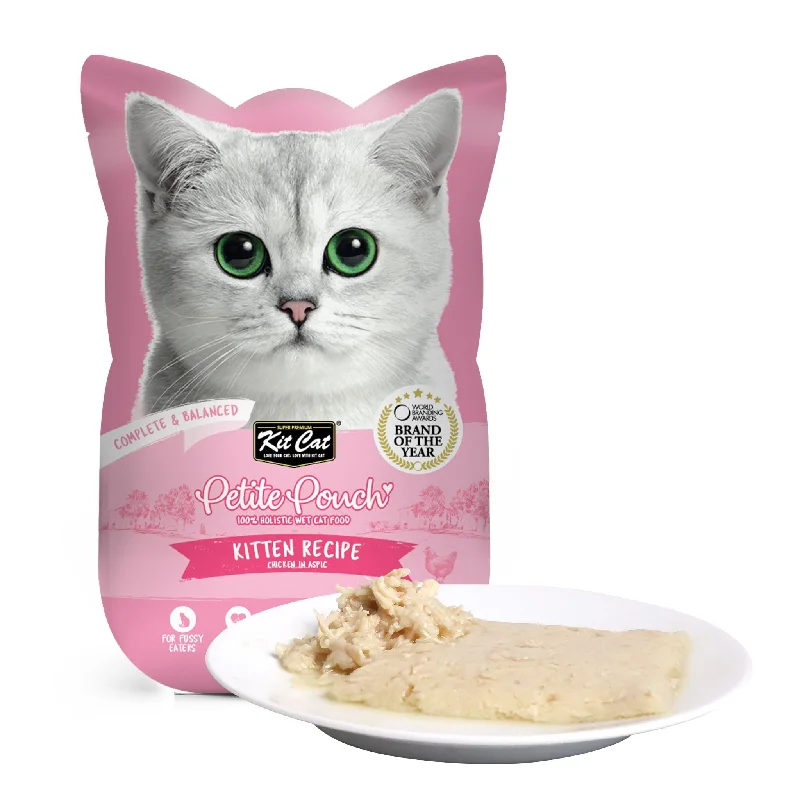 - Kitten food Kit Cat Petite Pouch Complete & Balanced Wet Cat Food - Kitten Chicken in Aspic (70g) - Kitten food Kit Cat Petite Pouch Complete & Balanced Wet Cat Food - Kitten Chicken in Aspic (70g)