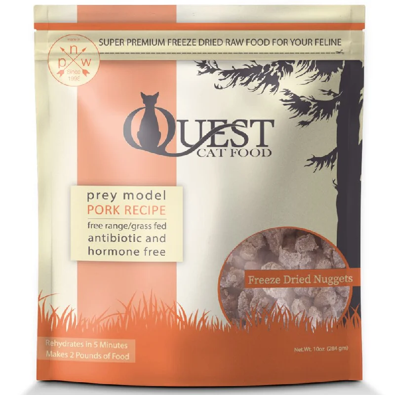 - Cat food for coat health Quest Prey Model Pork Recipe Grain-Free Freeze-Dried Raw Cat Food 10oz - Cat food for coat health Quest Prey Model Pork Recipe Grain-Free Freeze-Dried Raw Cat Food 10oz